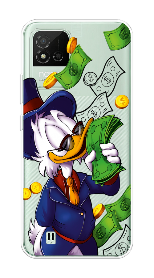 Чехол на Realme Narzo 50i "Scrooge McDuck with Money" 2510050-6 синий,  зеленый,  белый