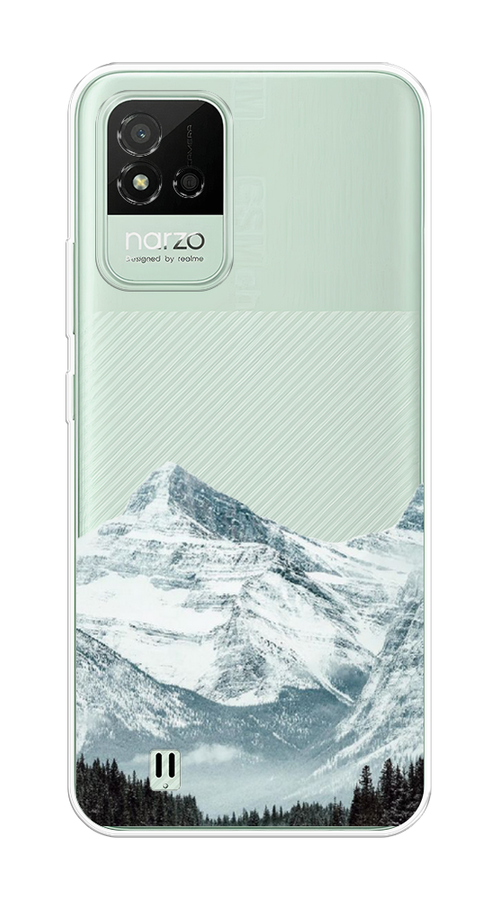 

Чехол на Realme Narzo 50i "Горы арт 1", Белый;зеленый, 2510050-2