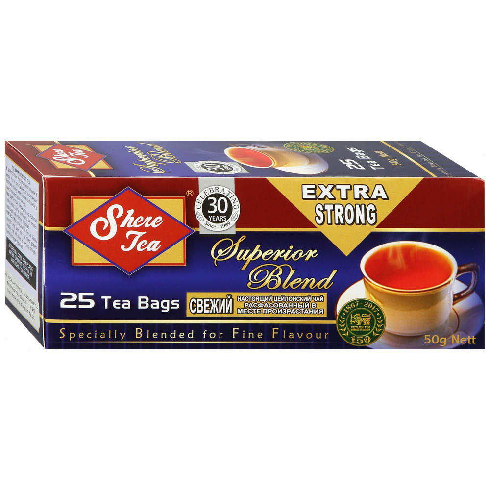 Чай Shere Tea черный мелколистовой синяя пачка 25 пакетиков по 2 г