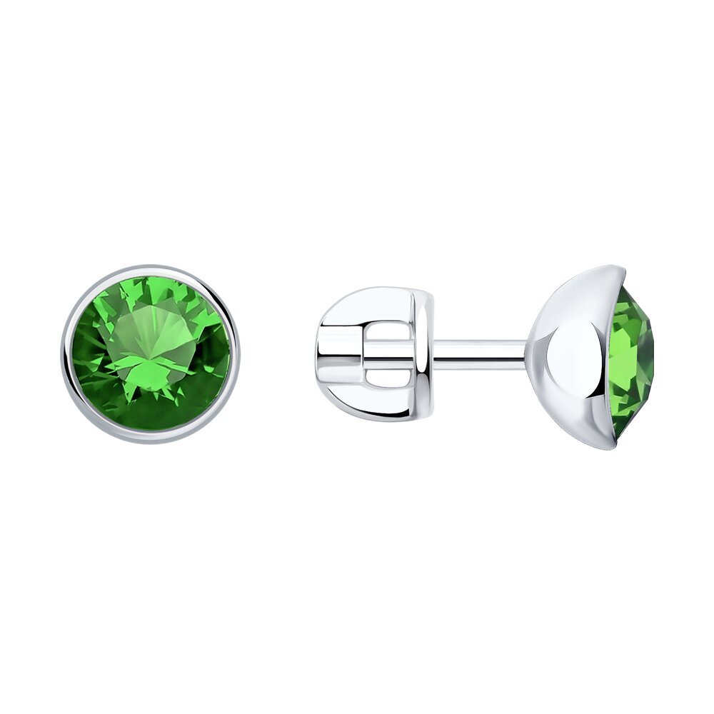 

Серьги из серебра SOKOLOV 94022067, кристалл ювелирный, 94022067