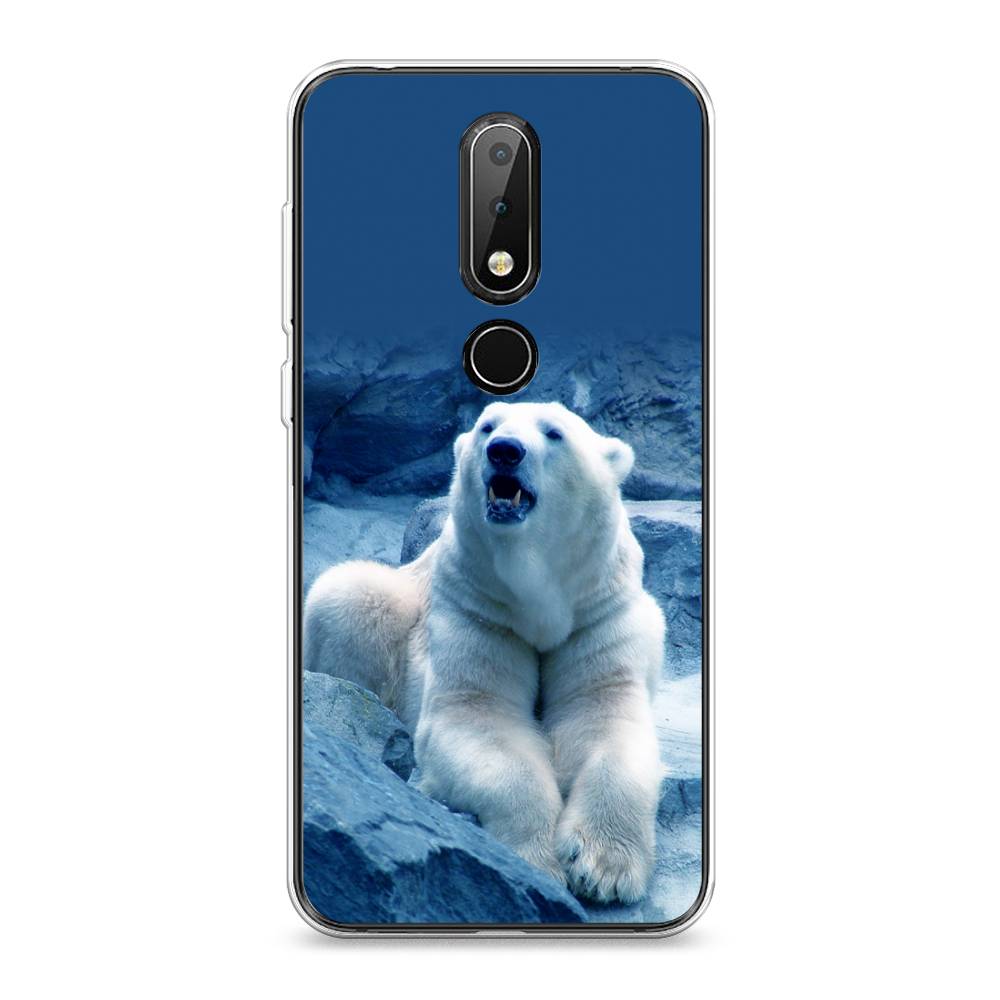 

Чехол на Nokia X6 "Белый медведь", Голубой;белый, 121450-1