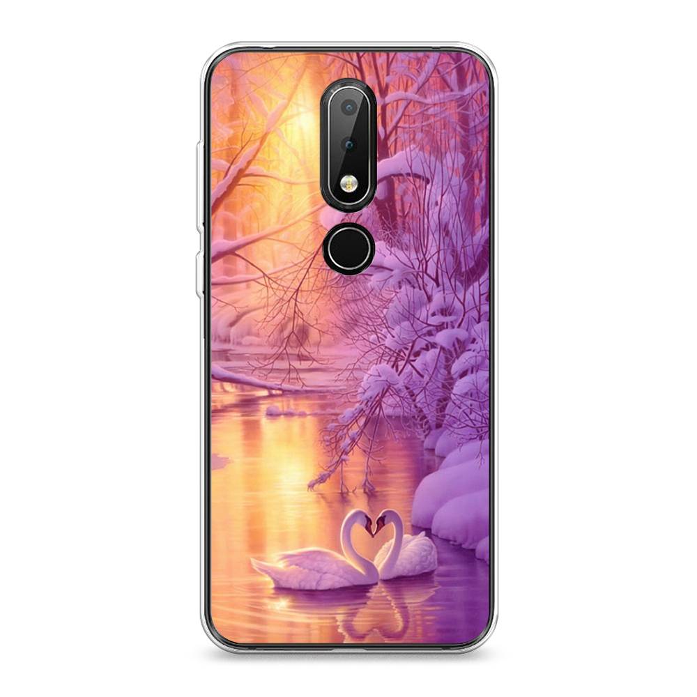 

Чехол на Nokia X6 "Зима 1", Фиолетовый;желтый, 121450-2
