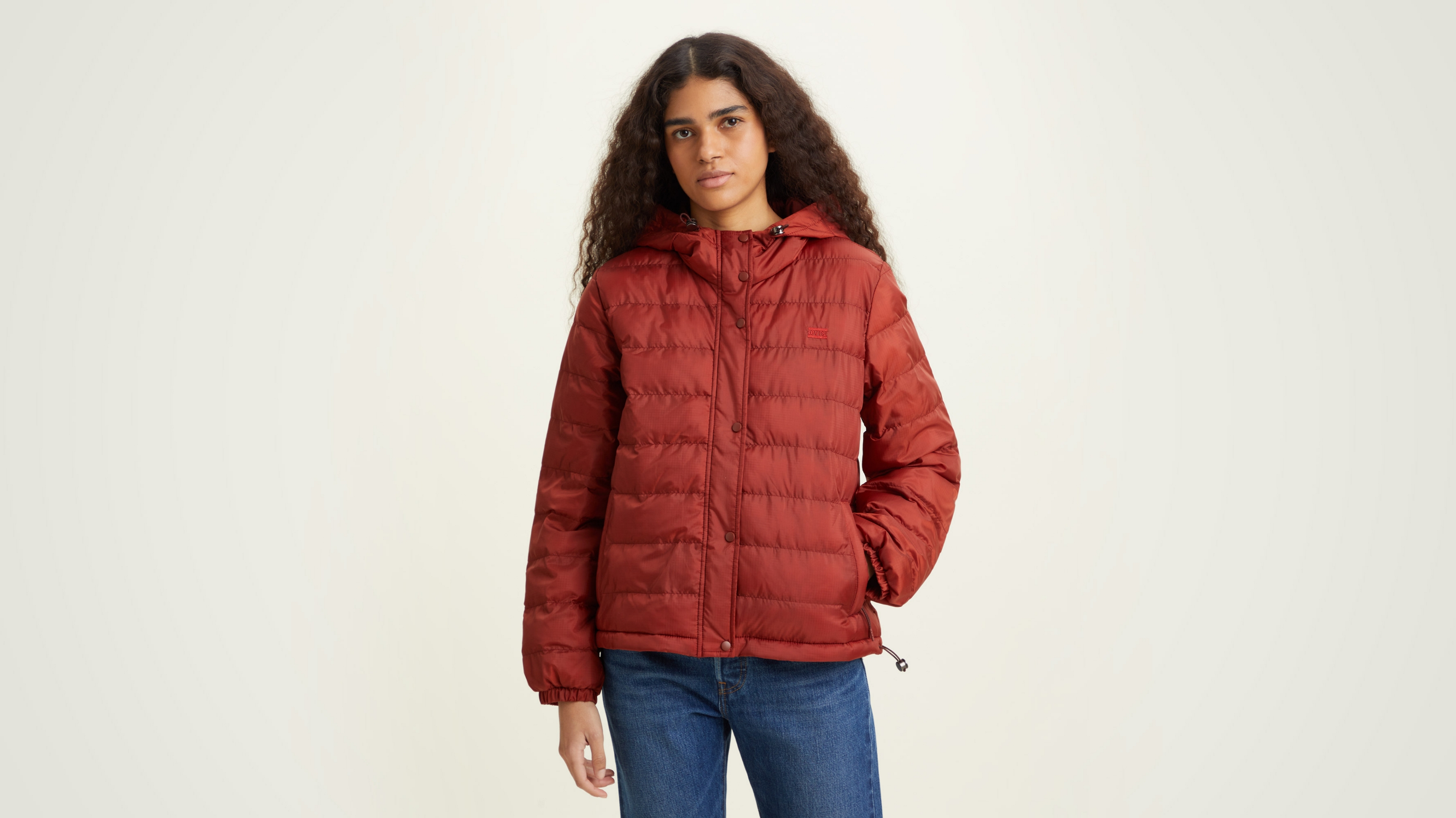

Куртка женская Levi's Women Edie Packable Jacket бордовая M, Бордовый, Women Edie Packable Jacket