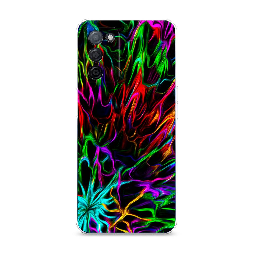 

Чехол на Oppo A55s 5G Разноцветные разводы, Голубой;зеленый;оранжевый, 2510150-3