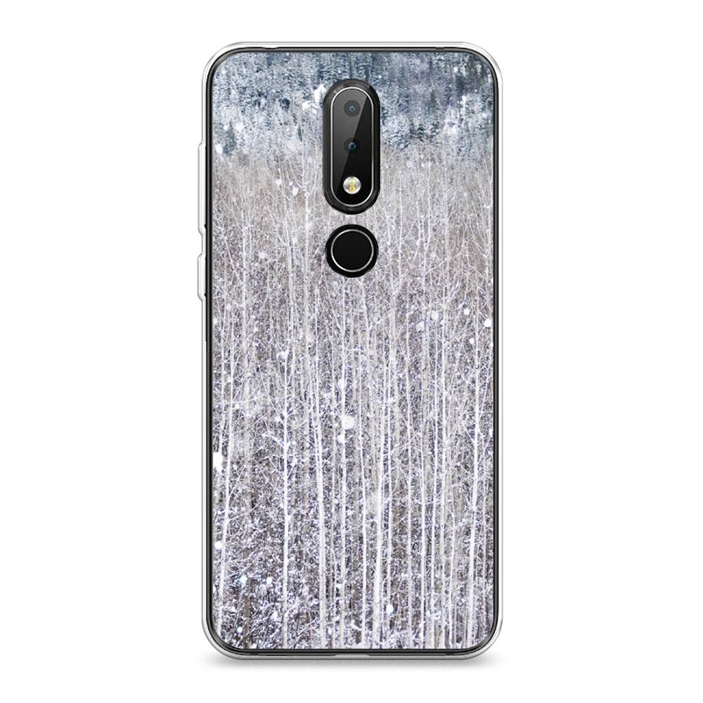 

Чехол на Nokia X6 "Снежный лес", Бежевый;серый;белый, 121450-5