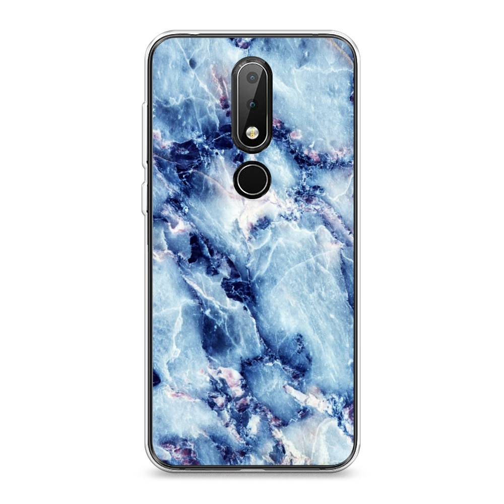 

Чехол на Nokia X6 "Мрамор с синими прожилками", Синий, 121450-3