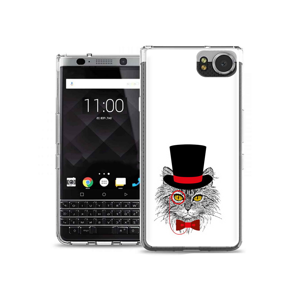 Чехол MyPads Tocco для BlackBerry KeyOne кот в шляпе