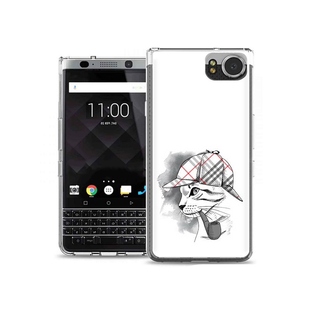 

Чехол MyPads Tocco для BlackBerry KeyOne кошка с трубкой, Tocco