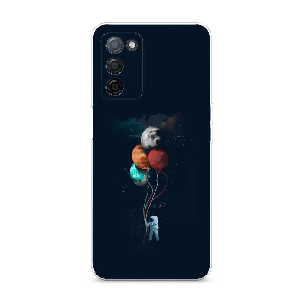 

Чехол на Oppo A55s 5G "Космонавт с шариками", Разноцветный, 2510150-4