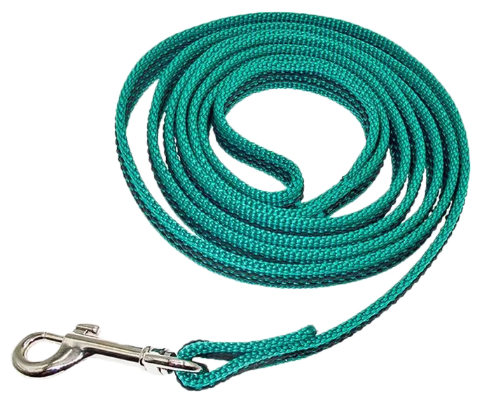 Поводок для собак Дягилев, латексный, зеленый, 15 мм 2 м
