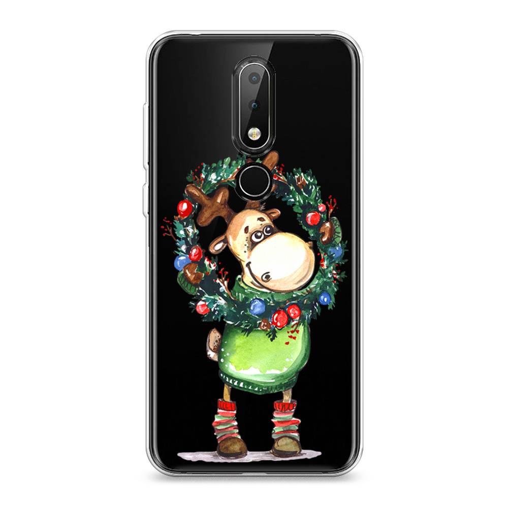 

Чехол на Nokia X6 "Олень с новогодним венком", 121450-4