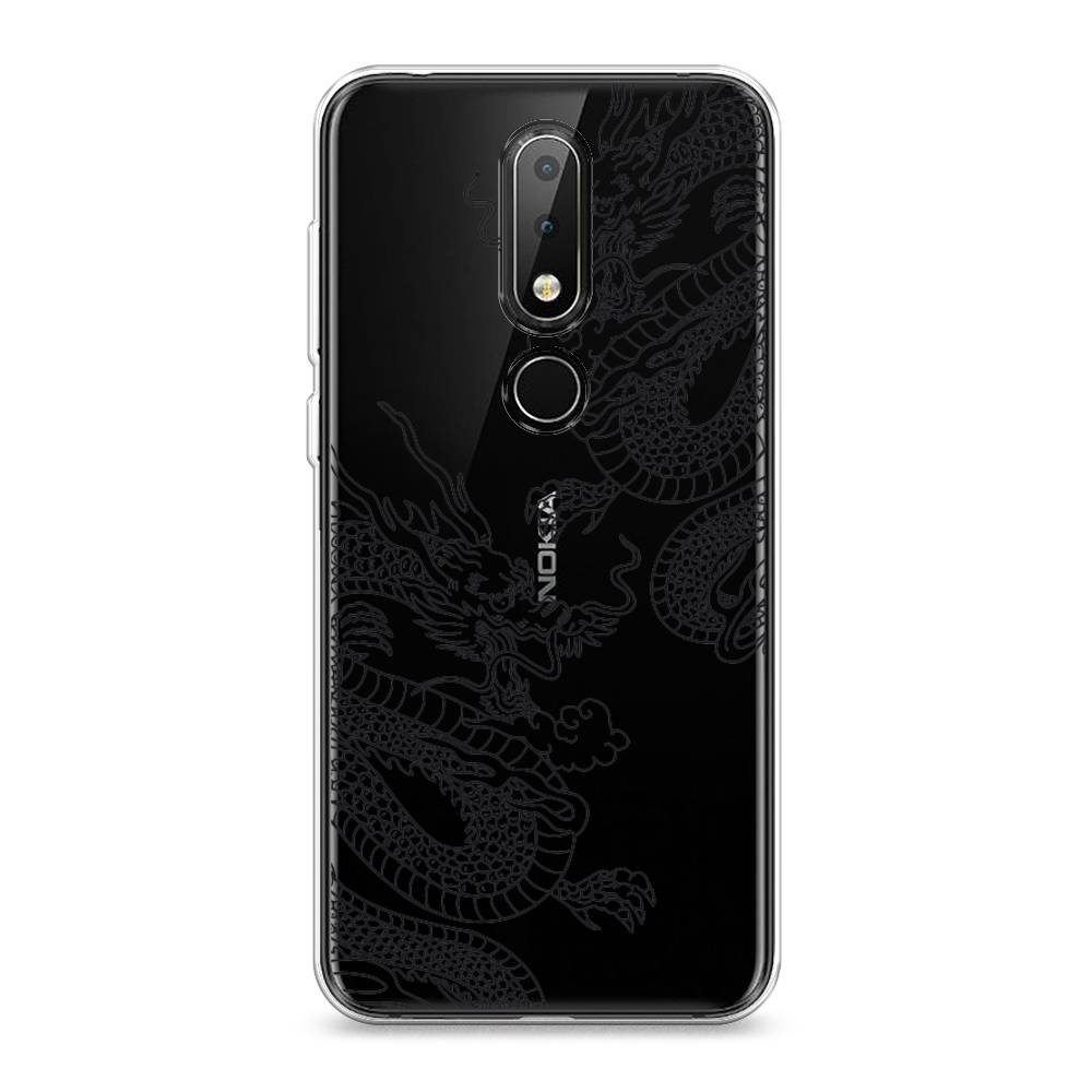 

Чехол на Nokia X6 "Два китайских дракона", Серый;черный, 121450-1