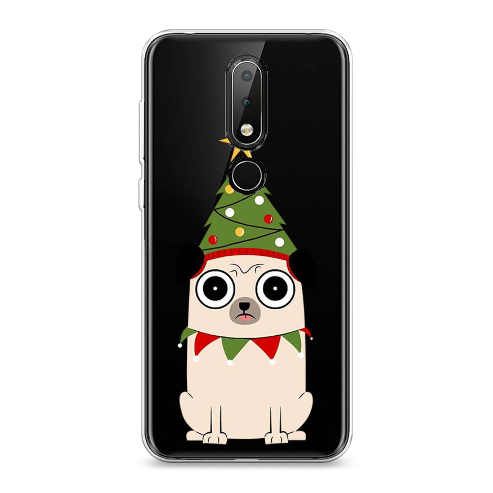 

Чехол на Nokia X6 "Собачка с ёлочкой", Бежевый;красный;зеленый, 121450-1