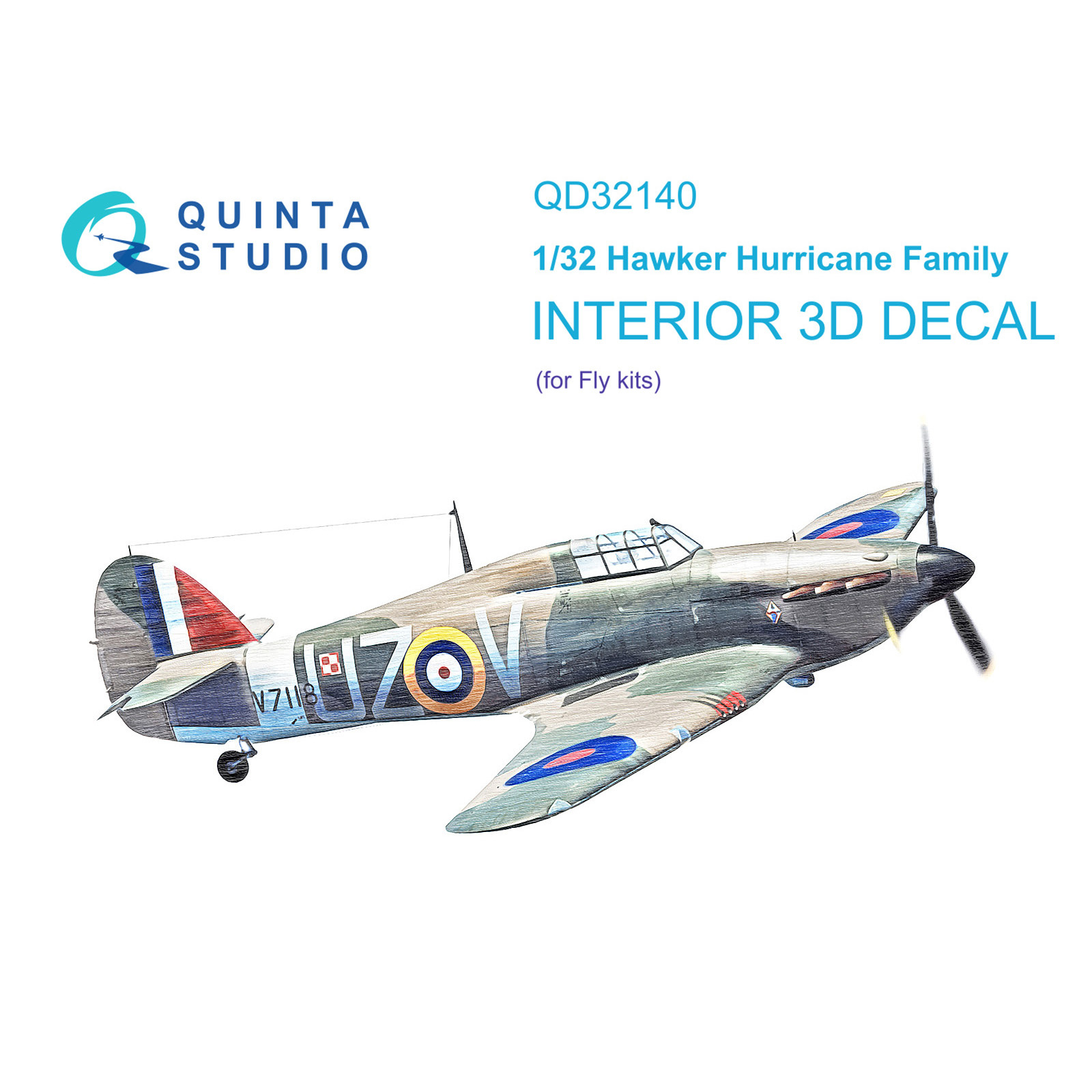 

3D Декаль интерьера Quinta Studio 1/32 кабины Hawker Hurricane Family Fly QD32140, Цветной