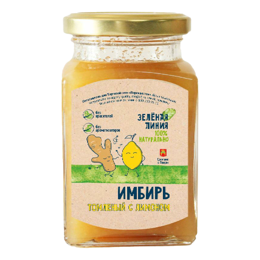 

Десерт Зелёная линия имбирь томленый с лимоном 265 г