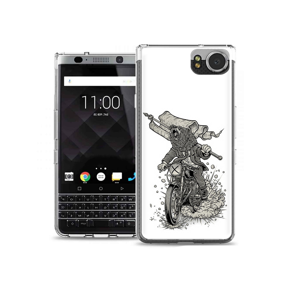 Чехол MyPads Tocco для BlackBerry KeyOne медведь на мотоцикле