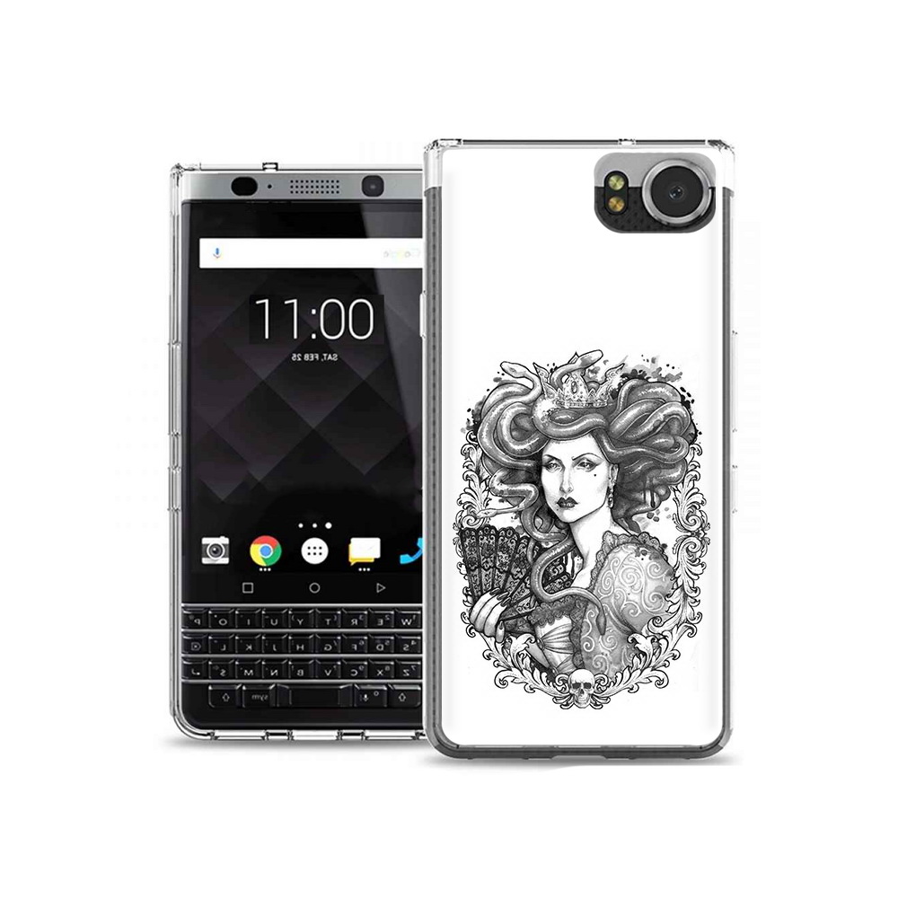 

Чехол MyPads Tocco для BlackBerry KeyOne медуза черно белый, Tocco