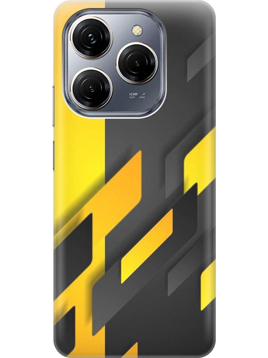 

Силиконовый чехол на Tecno Spark 20 Pro с рисунком "Черно-желтая абстракция", Желтый;черный, 20011919