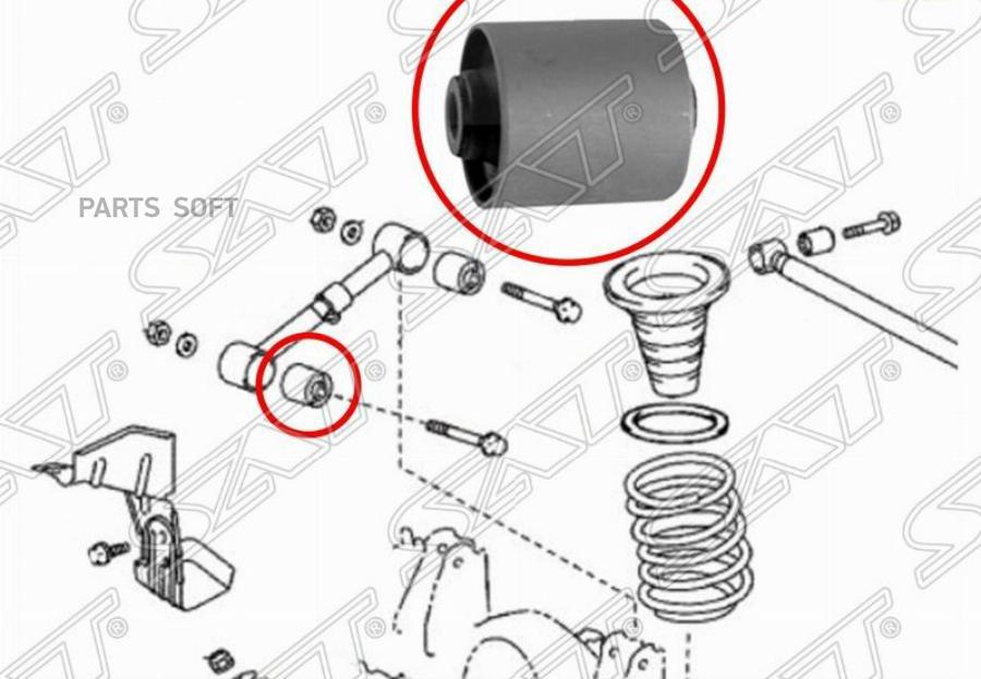 

SAT ST-48702-60130 Сайлентблок FR=RR задней верхней продольной тяги TOYOTA LAND CRUISER/LE