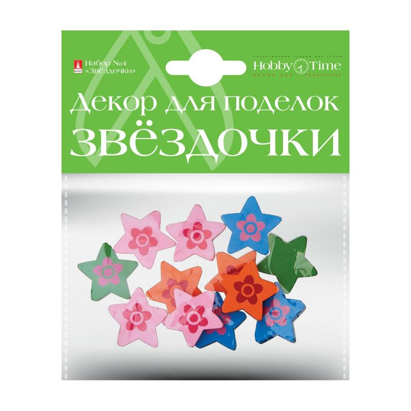 

Декор из дерева, крашеный Звездочки №4 Альт 2-363/04, Разноцветный