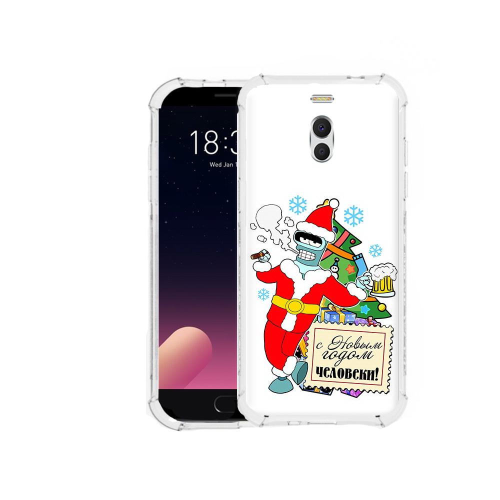 

Чехол MyPads Tocco для Meizu M6 Note С новым годом человеки, Прозрачный, Tocco