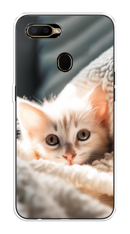 

Чехол на Oppo A5s "Белый шкодливый котенок", Серый;белый;бежевый;оранжевый, 252350-1