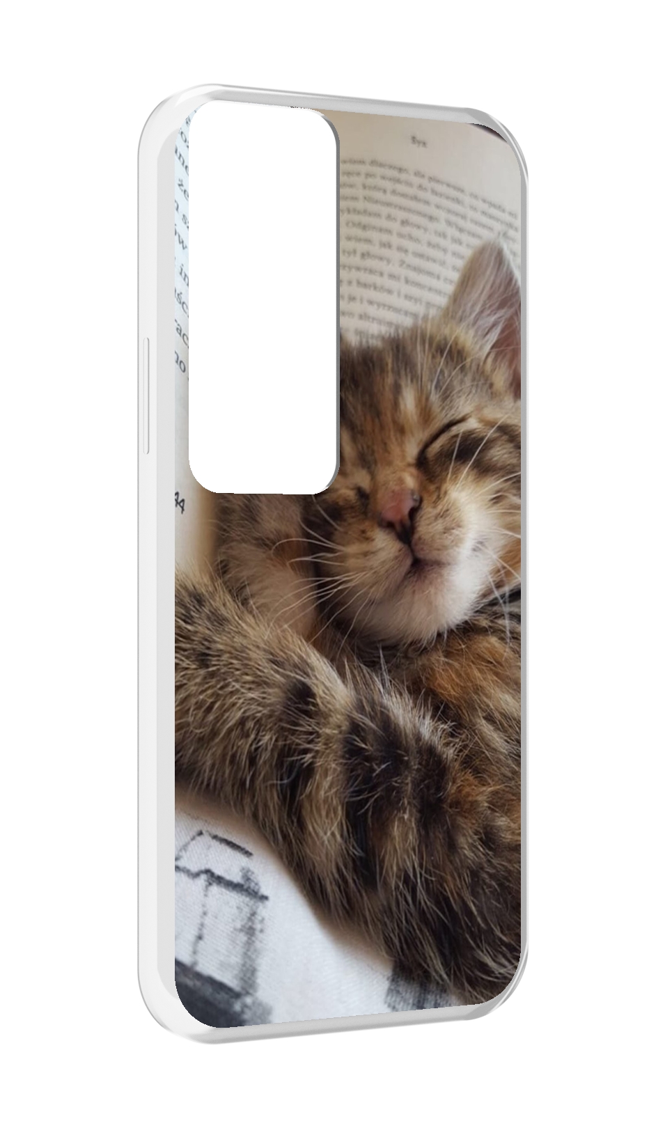 

Чехол MyPads Спящий-котенок для Tecno Pova Neo 2, Прозрачный, Tocco