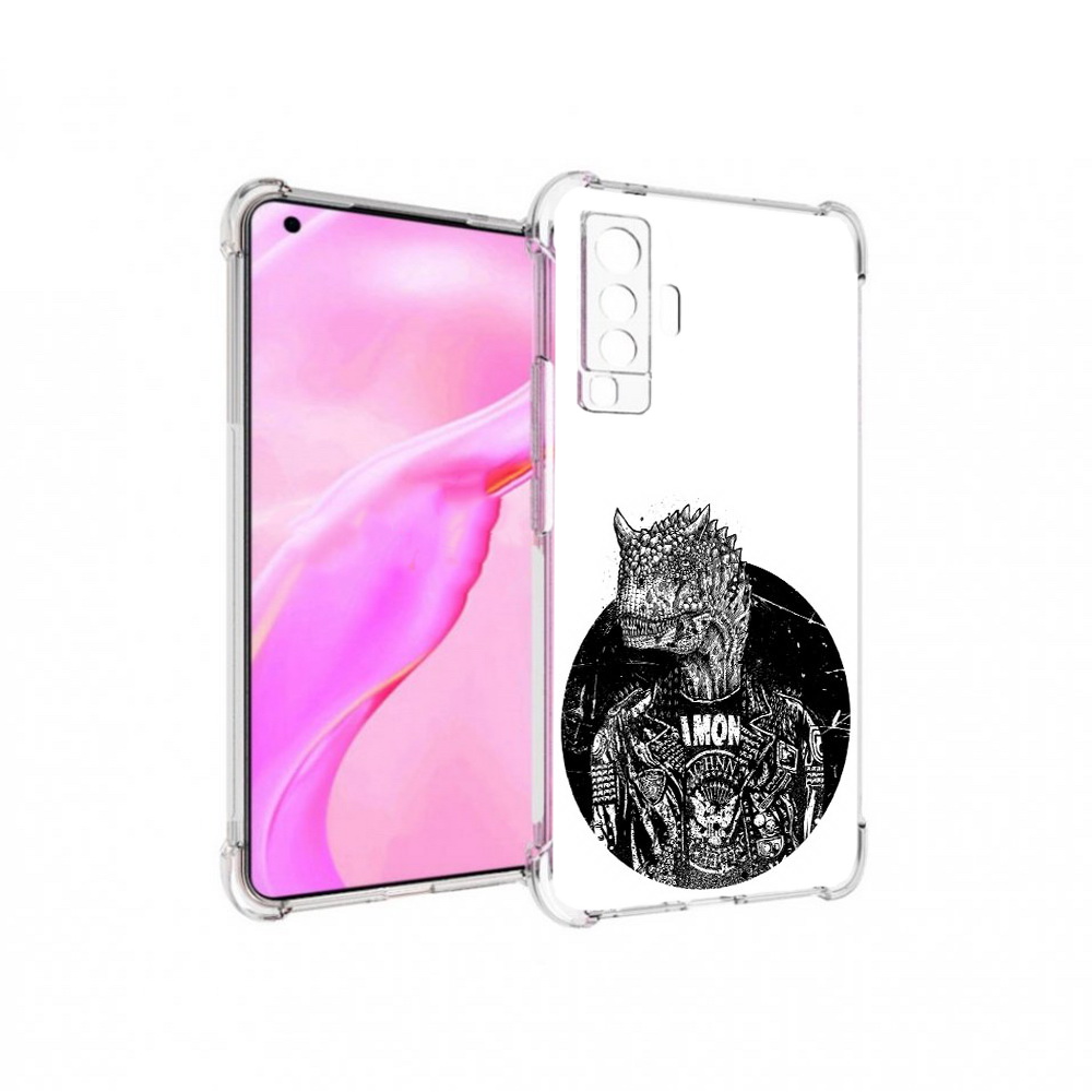 

Чехол MyPads Tocco для Vivo X50 динозавр в куртке (PT226969.391.328), Прозрачный, Tocco