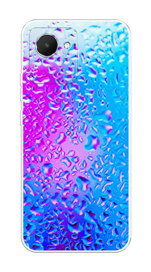 

Чехол на Realme C30 "Капли на стекле", Голубой;розовый, 2510550-3