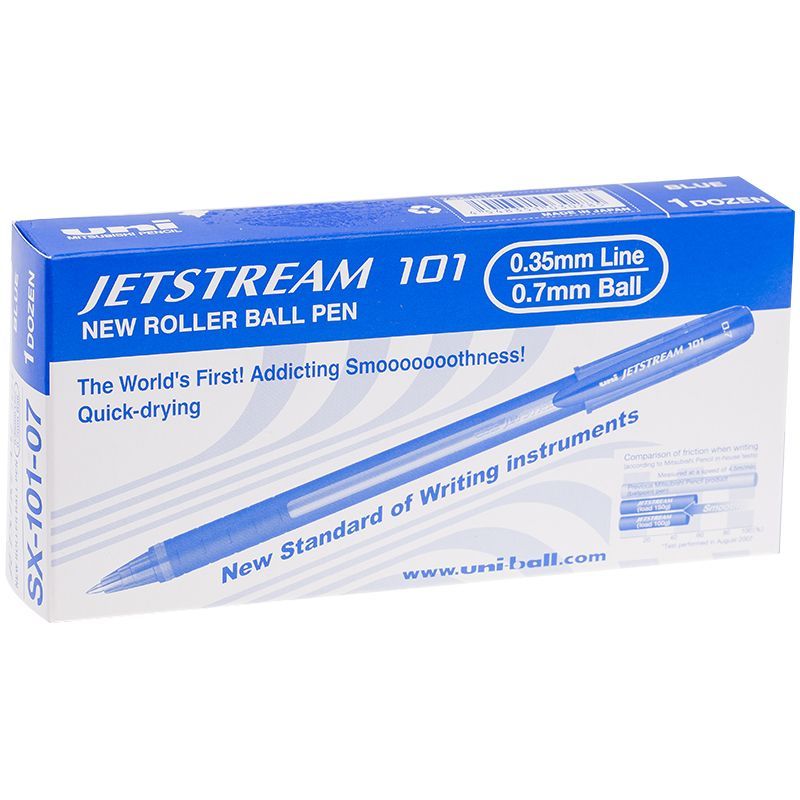 Набор 12 шт. Ручка шариковая Uni Jetstream SX-101-07 синяя, 0,7мм, грип