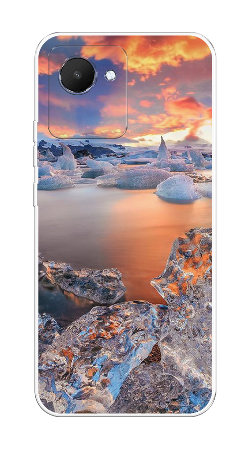 

Чехол на Realme C30 "Ледники", Синий;оранжевый, 2510550-2