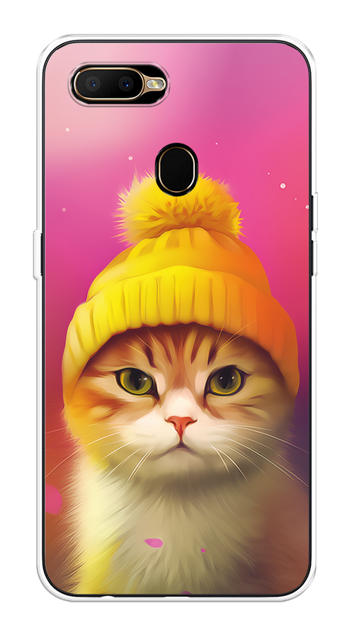 

Чехол на Oppo A5s "Котик в шапочке", Розовый;желтый;бежевый, 252350-1