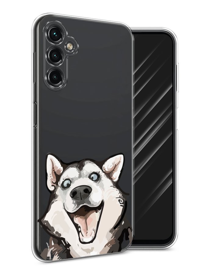 

Чехол Awog на Samsung Galaxy A24 "Радостный хаски", Белый;голубой;черный, 2108050-1