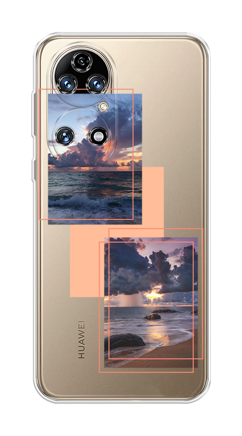 

Чехол на Huawei P50 "Sky collage", Розовый;прозрачный;синий, 6104950-1