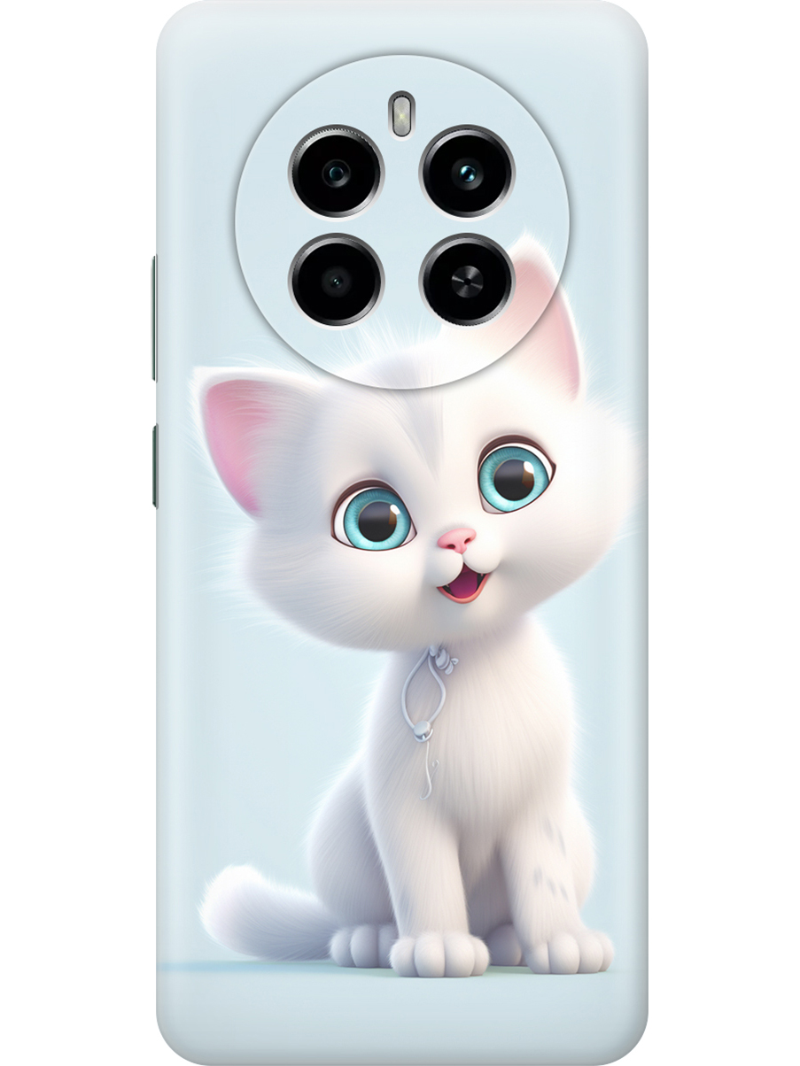 

Силиконовый чехол на Realme 12 4g с принтом "Глазастый котик", Прозрачный;голубой;белый, 783982011