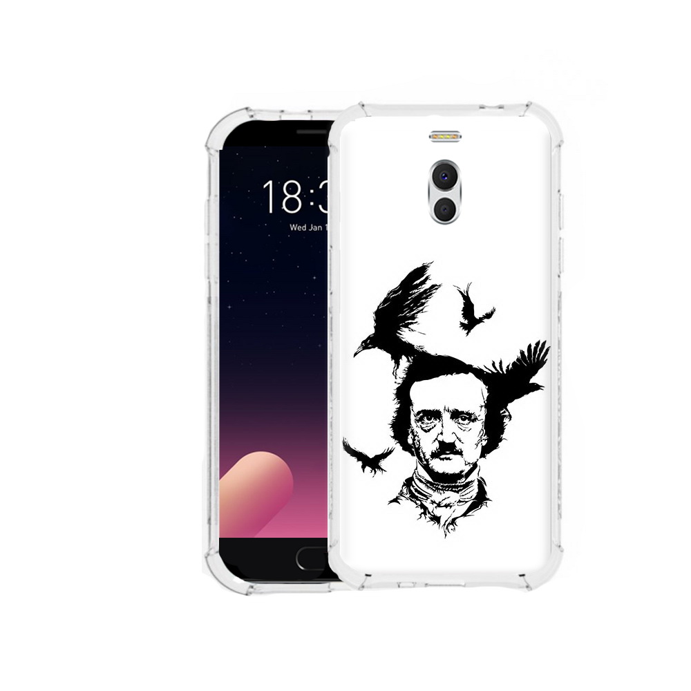 

Чехол MyPads Tocco для Meizu M6 Note Эдгар Аллан черно белый, Прозрачный, Tocco