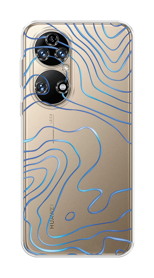

Чехол на Huawei P50 "Blue lines", Прозрачный;синий, 6104950-1