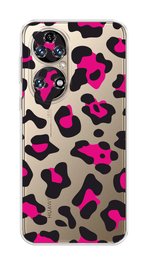 

Чехол на Huawei P50 "Pink cow spots", Черный;розовый, 6104950-1