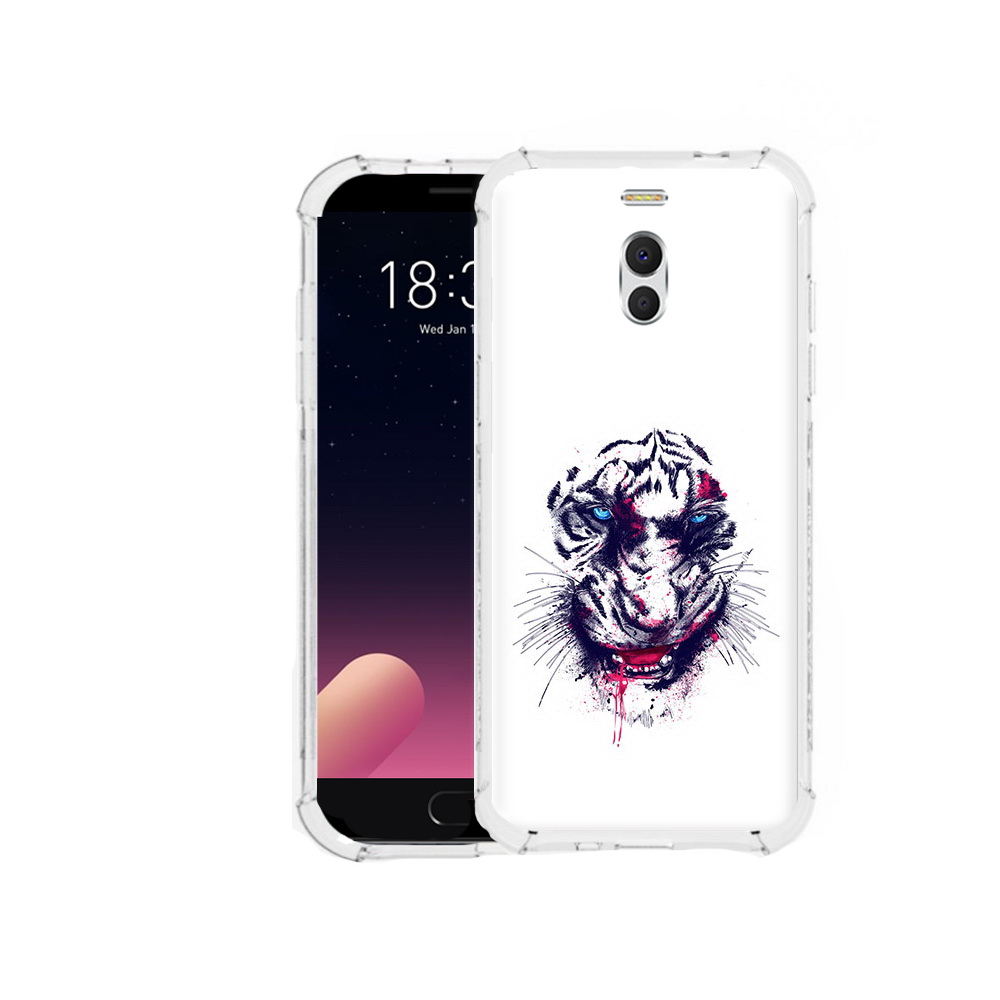 

Чехол MyPads Tocco для Meizu M6 Note безумный тигр, Прозрачный, Tocco