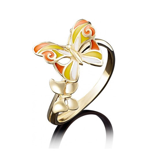 

Кольцо из желтого золота с эмалью р. , PLATINA jewelry 01-4787-00-000-1130-25, 01-4787-00-000-1130-25