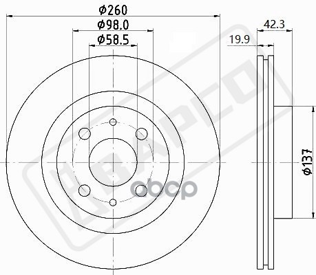 

Диск Тормозной Передний Вентилируемый BAPCO арт. BD0121