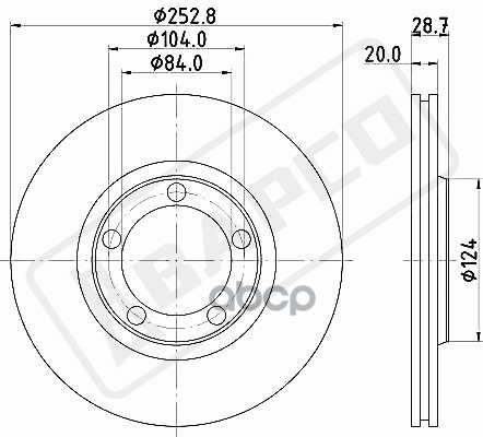 фото Диск тормозной передний вентилируемый bapco арт. bd0570