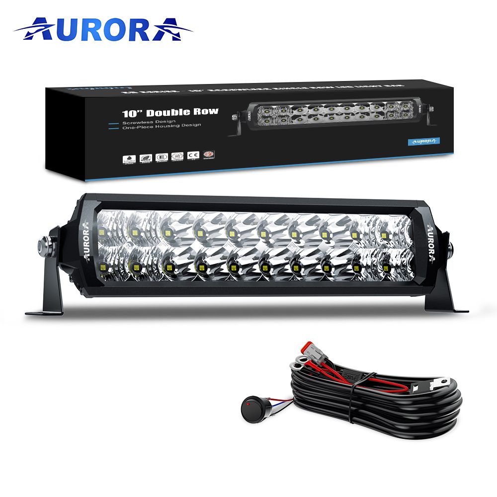 Светодиодная фара AURORA ALO-D6D1 10 дюймов 100W 20 диодов, LED балка на квадроцикл