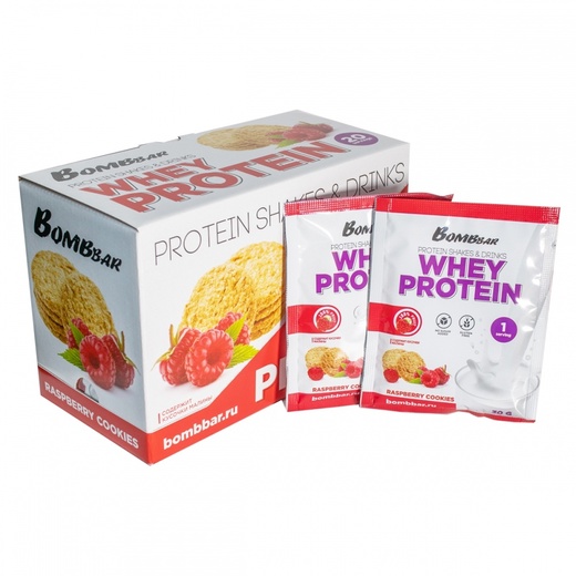 Протеин Bombbar Whey Protein, 600 г, raspberry cookies