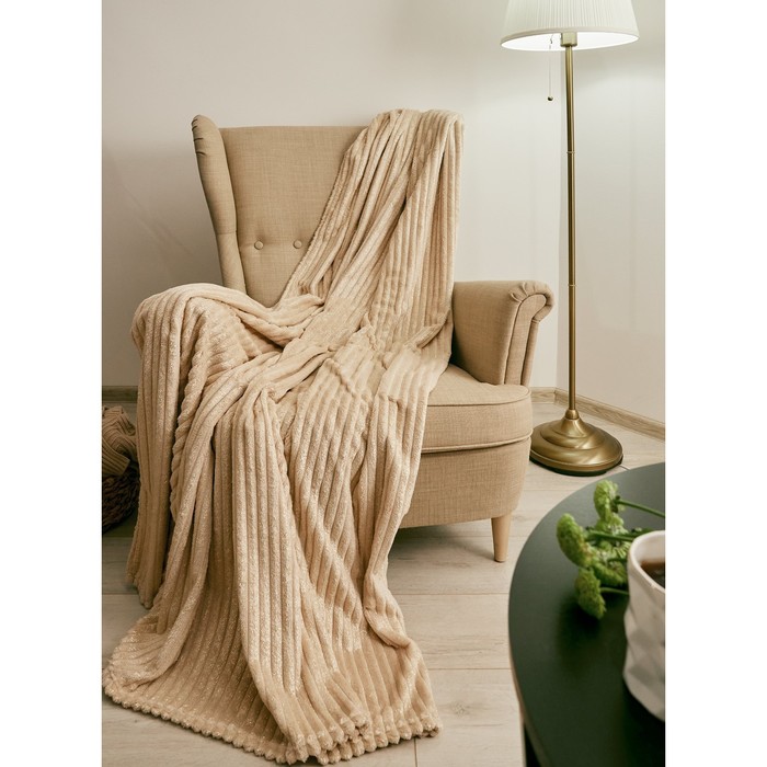 

Плед Luxe beige/gold, размер 200х220 см, цвет бежевый