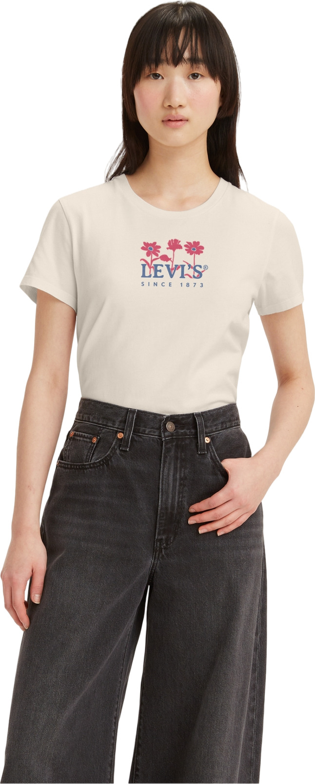 

Футболка женская Levi's Women The Perfect Tee бежевая S, Бежевый, Women The Perfect Tee