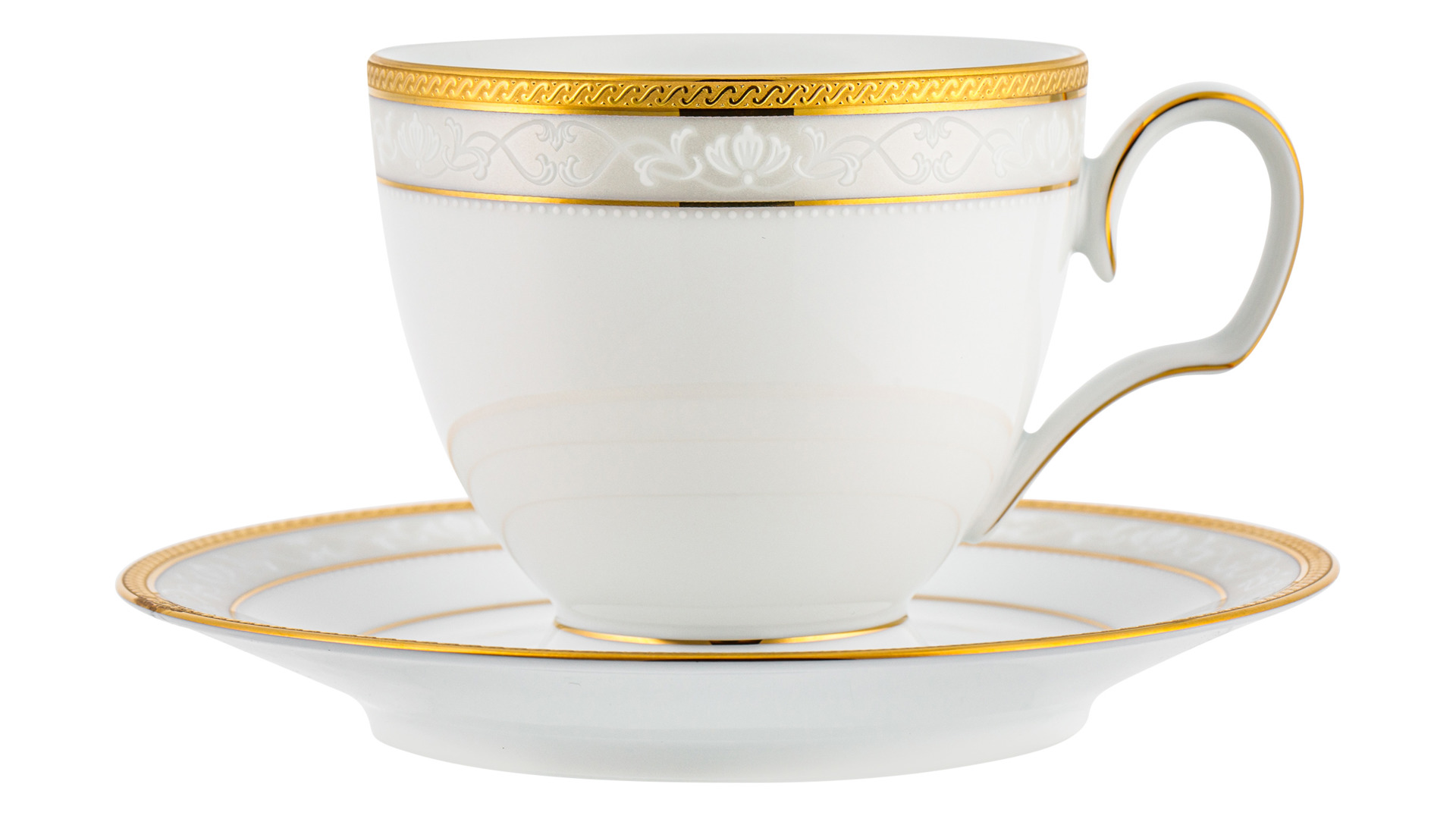 фото Чашка noritake хэмпшир золотой кант с блюдцем 250 мл