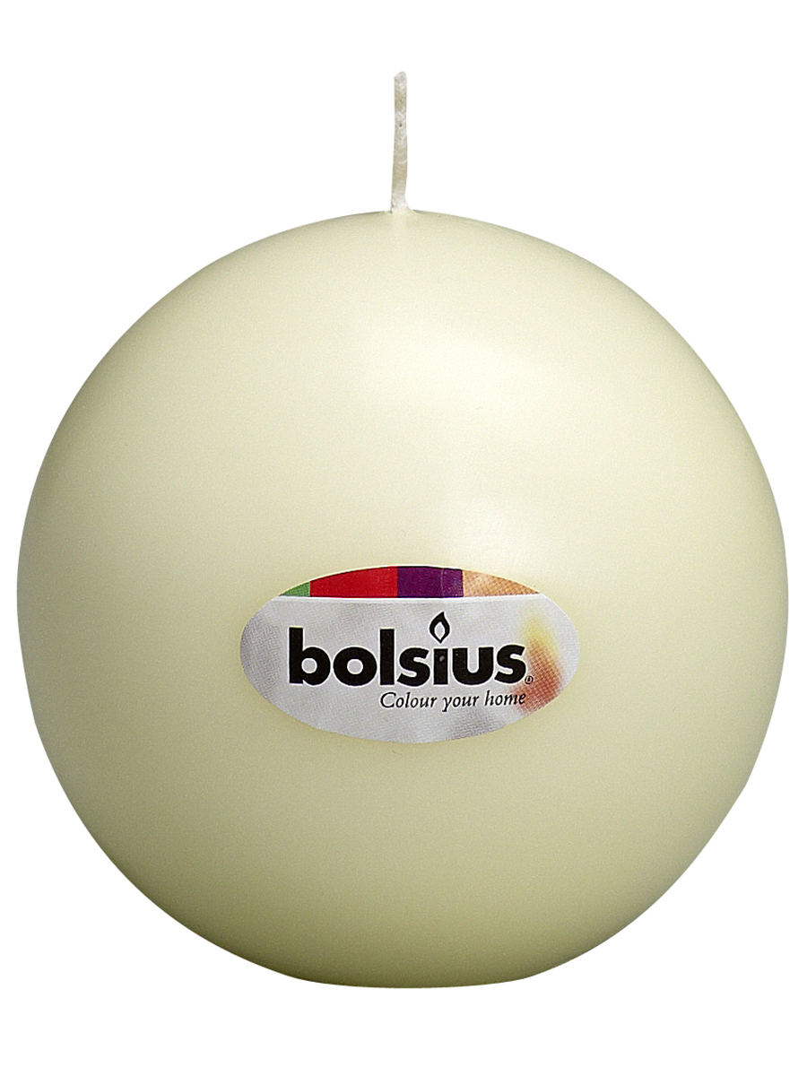 

Свеча декоративная Bolsius шар кремовая