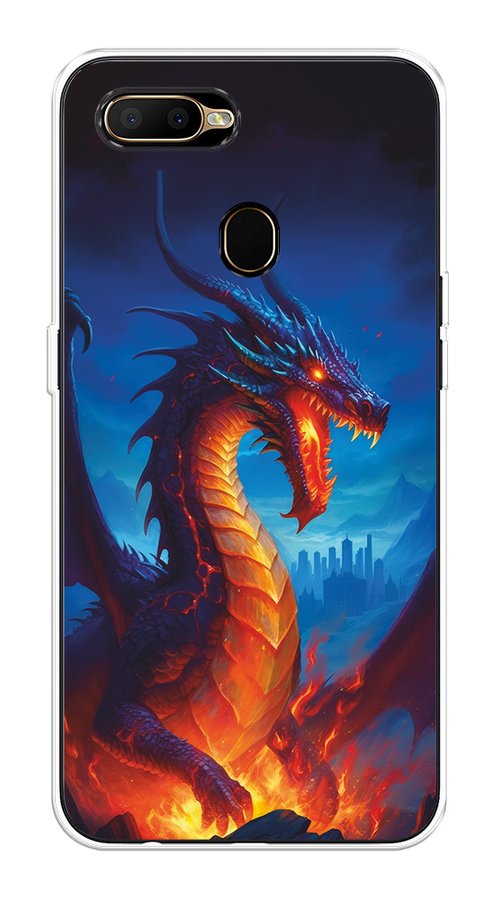 

Чехол на Oppo A5s "Дракон над лавой", Оранжевый;коричневый;синий, 252350-1