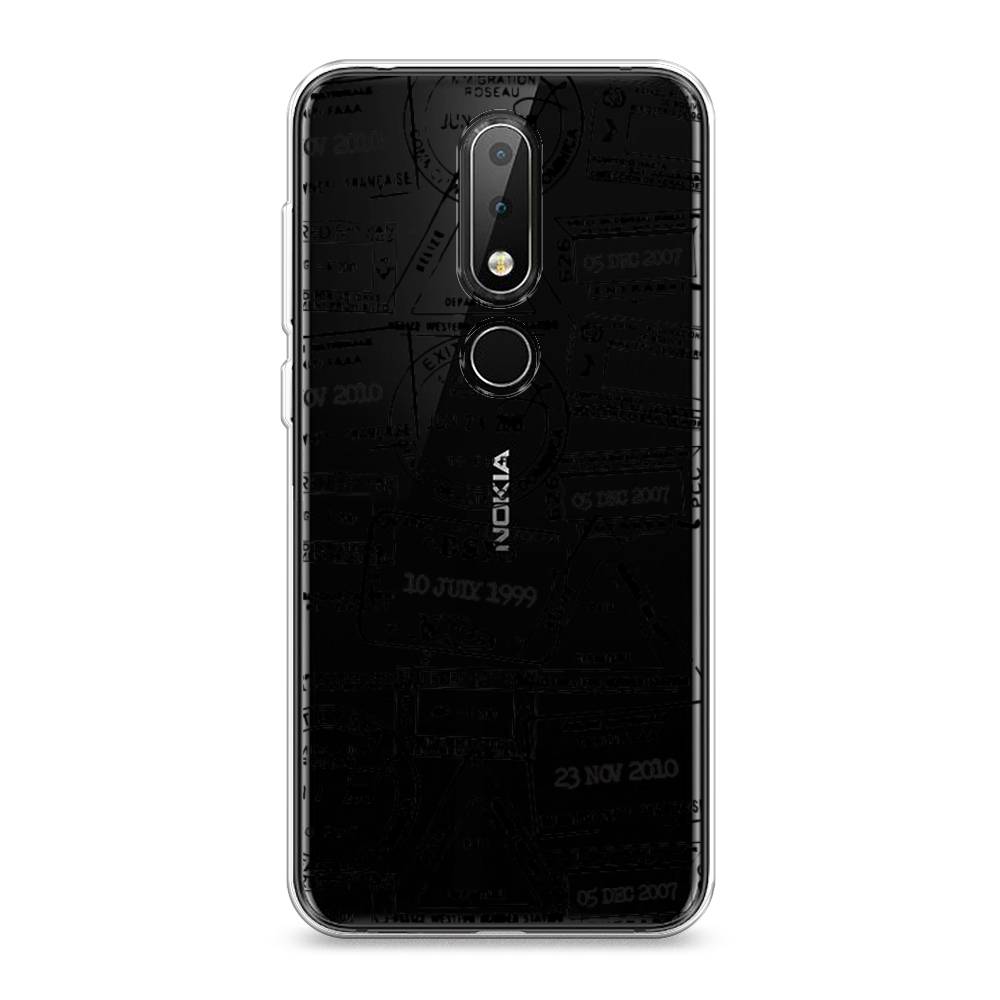 

Чехол на Nokia X6 "Visa stamps 2", Белый;черный;серый, 121450-2